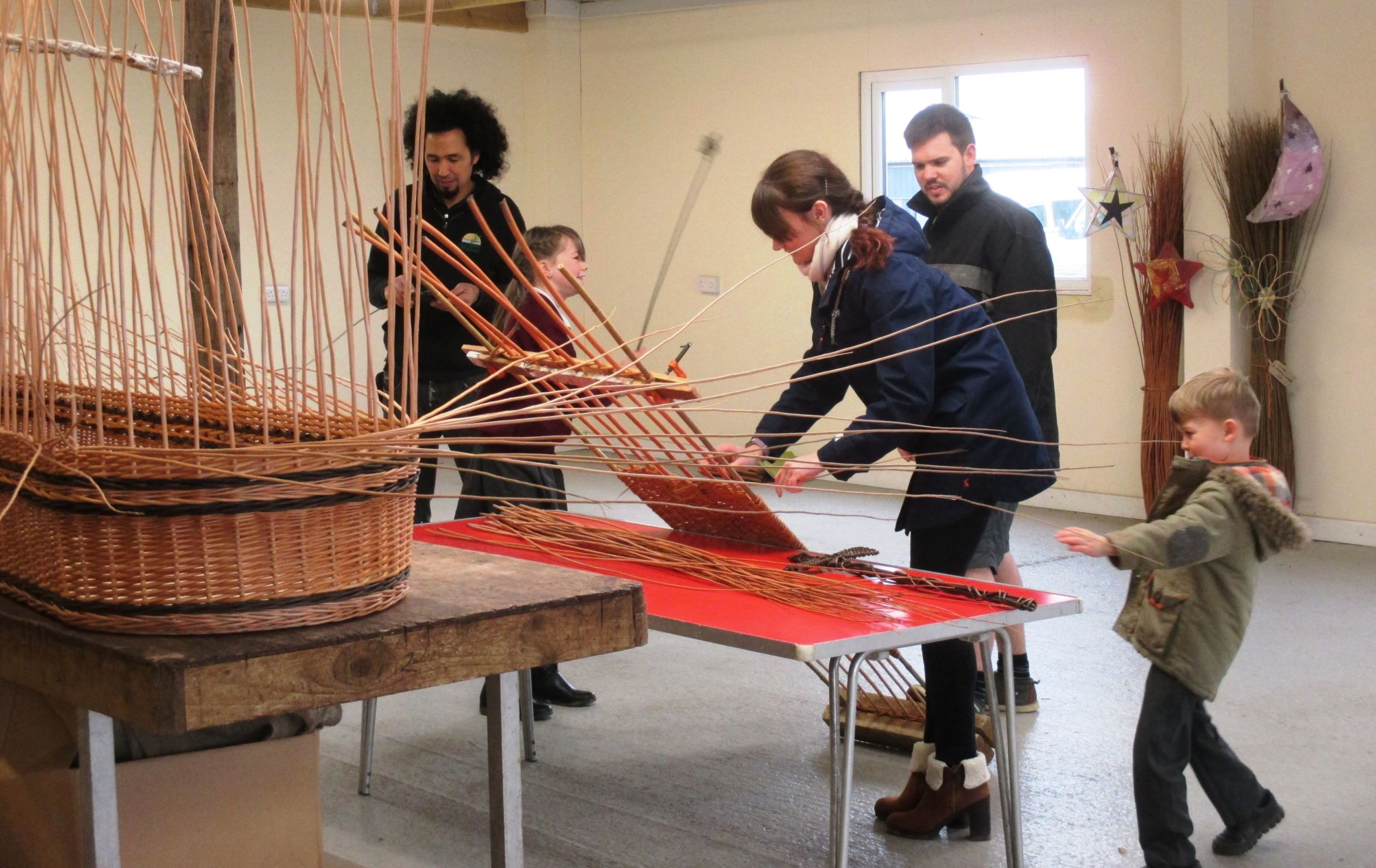 Weaving a willow coffin At Musgrove Willows in Somerset